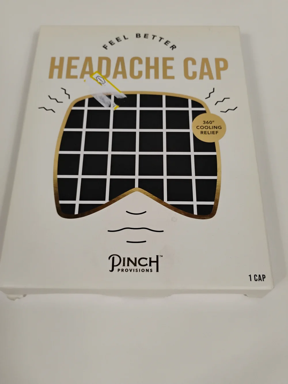 Black Headache Cap - Cooling Relief Mask